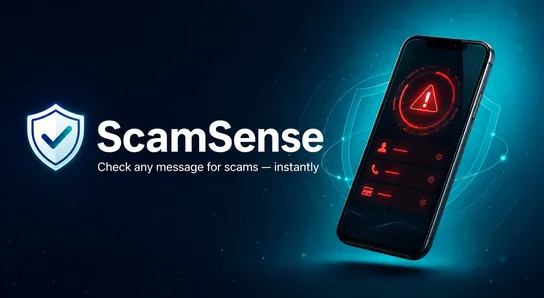 ScamSense mobile message security app preview